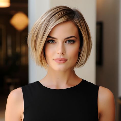 Short bob haircut Bob Pendek, Choppy Bob Hairstyles For Fine Hair, Kort Bob, Κούρεμα Bob, Blonde Bob Hairstyles, Choppy Bob Hairstyles, Chin Length Hair, Bob Haircut For Fine Hair, Bob Hairstyles For Fine Hair