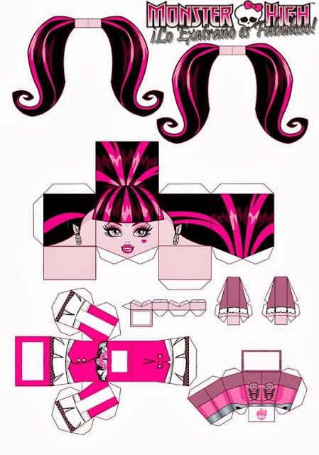 Monster High: Draculaura 3D para imprimir gratis. | Ideas y material gratis para fiestas y celebraciones Oh My Fiesta! Monster High Printables, Monster High Crafts, Monster High Birthday Party, Monster High Draculaura, Monster High Pictures, Monster High Party, Doll Template, Paper Toys Template, Moster High