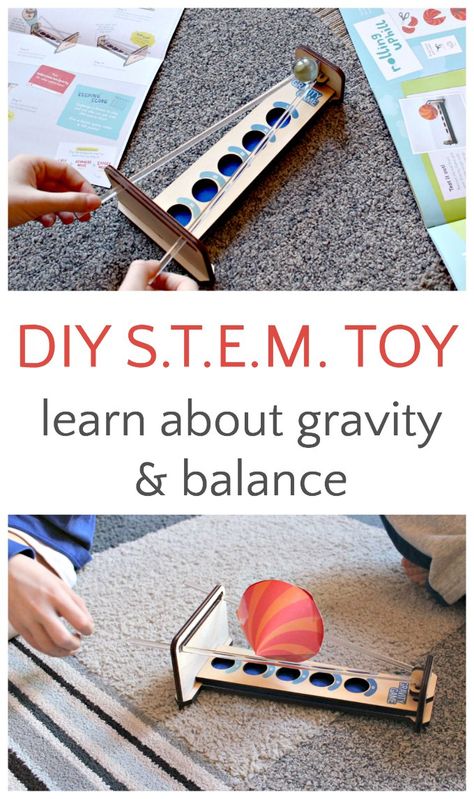 Make your own classic gravity ball game and learn about mass and balance at the same time. Toys From Trash, Steam Ideas, Stem Classes, Engineering Activities, Science Activities For Kids, Moms Crafts, Stem For Kids, Stem Projects, Stem Science