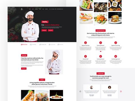 Chef Website UI Design by VoidCoders on Dribbble Chef Portfolio Layout, Chef Portfolio Design, Chef Website Design, Chef Portfolio, Chef Website, Japanese Beginner, Learn Japanese Beginner, Personal Website Design, Patisserie Shop