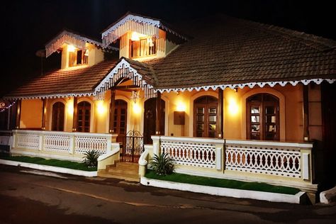 goa villa-goan architecture Villa Facade Design, Goa Villa, Small House Design Kerala, Kerala Traditional House, Single Floor House Design, Vastu House, One Storey House, Indian House Plans, Beautiful Bedrooms Master