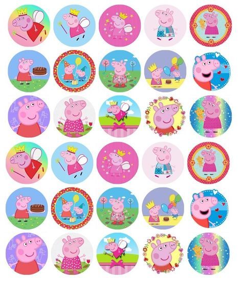 Peppa Pig Cupcake Topper, Pig Birthday Theme, Peppa Pig Cupcakes, Greta Gris, Papa Pig, Pig Cupcakes, 4de Verjaardag, Pig Birthday Cakes, Pig Birthday Party