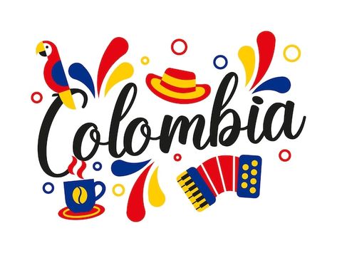 Colombia Independence Day, English Day, Colombian Culture, International Party, Colombian Art, Map Projects, Art Hobbies, Whatsapp Web, Food Coloring