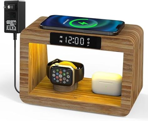 Apple Charger Station, Phone Charging Station Ideas, Bedside Charging Station, Charging Station Organizer, Christmas Must Haves, Phone Charging Stations, Iphone Charging Station, Amazon Bedroom, Cell Phone Charging Station