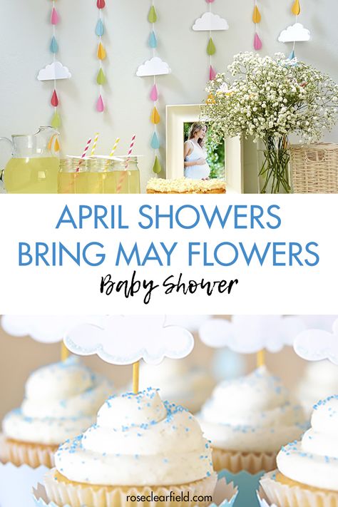 April Showers Gender Reveal, April Showers Bring May Flowers Baby Shower Theme Girl, Rain Sprinkle Baby Shower Ideas, April Showers Birthday Theme, April Showers Theme, Showers Of Blessings Theme, April Showers Party Theme, April Showers Baby Shower Theme Boy, Baby Sprinkle Rain Theme