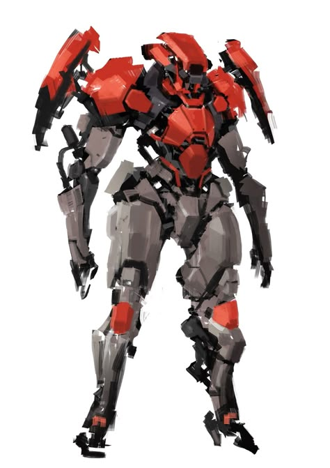 Images: A Collection Of Sci-Fi Concept Art From Shinku Kim. spoiler free science fiction news from the movie sleuth. Robot Design Sketch, Mech Suit, Robot Concept, Sci-fi Armor, Cool Robots, Arte Robot, Arte Cyberpunk, A Robot, Robot Design