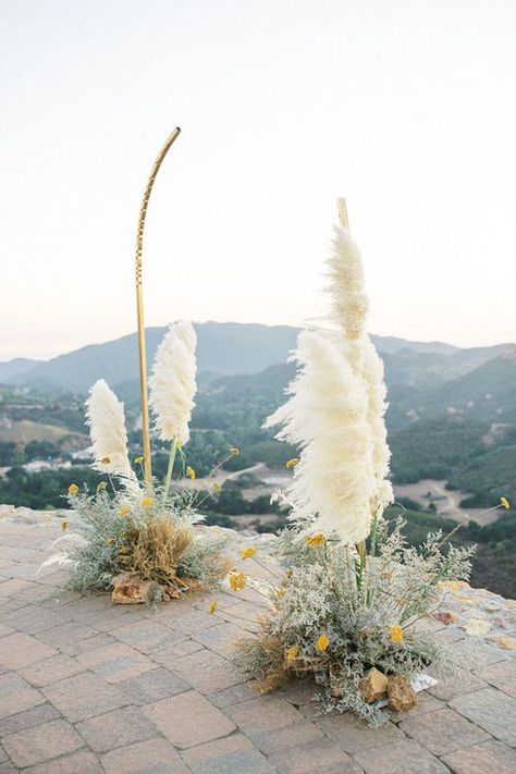 2018 + 2019 Master Wedding Trend Report | Photo: Babsie Ly Photography, Planning: Amorology, Floral by Siren Floral Co. | #weddingtrends #weddinginspiration #weddingideas #2019bride #2020bride #floralarch #ceremonyflowers Copper Wedding Arch, Lush Wedding, Pampas Grass Wedding, Ceremony Details, Grass Wedding, Wedding Ceremony Inspiration, Copper Wedding, Wedding Arches, Floral Installations