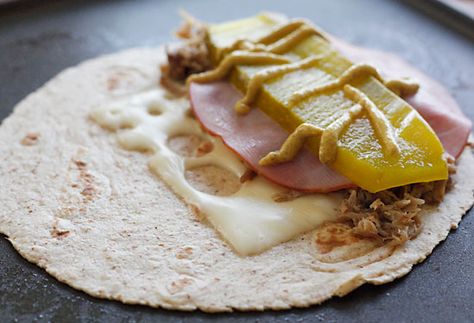 Pork Pernil, Cheese Pickles, How To Make Quesadillas, Cuban Sandwich, Roast Pork, Eat Seasonal, Quick Lunch, Taco Bell, Swiss Cheese