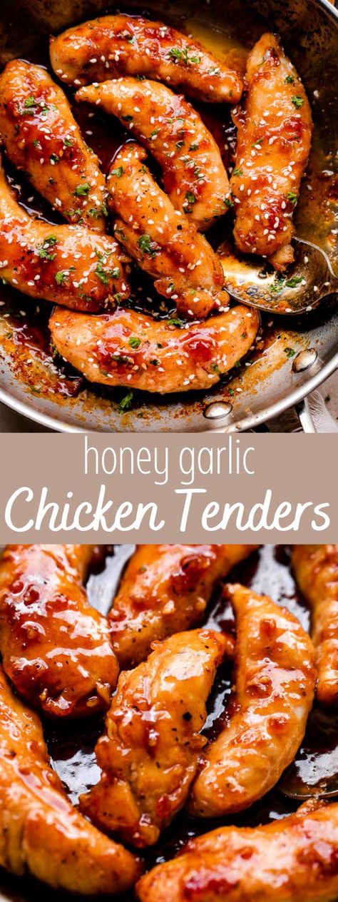 Honey Garlic Chicken Tenders Air Fryer, Chicken With Honey And Soy Sauce, Low Calorie Chicken Dinner, Honey Garlic Chicken Tenders, Garlic Chicken Tenders, Honey Hot Sauce, Chicken Lickin, Sticky Sauce, Low Calorie Chicken