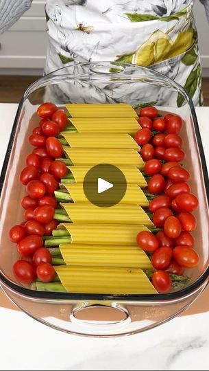 202K views · 2.7K reactions | Your family will love this easy dinner! | Your family will love this easy dinner!  I stuff manicotti with asparagus for an easy dinner. | By Justine Kameron | Alright, that was just my asparagus inside my manicotti noodles. I'm next bringing in my cherry tomatoes. I go ahead and put our cherry tomatoes right on the side of our manicotti noodles with asparagus. This is going to be such an easy and delicious pasta dinner. Now, I'm coming in with two cans of my chicken broth and this is the liquid we're using to cook those noodles. This is going to be so easy, so delicious, great for a quick weekday dinner. Everyone will love it. Kids will love it and they'll get their veggies. Okay, that looks great. We just want to make sure those manicotti noodles are covered. Asparagus Stuffed Manicotti, Veggie Manicotti Recipe, Easy Dump And Bake Manicotti, Vegetable Manicotti, Easy Sausage Manicotti Bake, Easy Manicotti Recipe, The Easiest Dump And Bake Pasta Dinner: String Cheese Manicotti, Asparagus Casserole, Mushroom Recipes Healthy