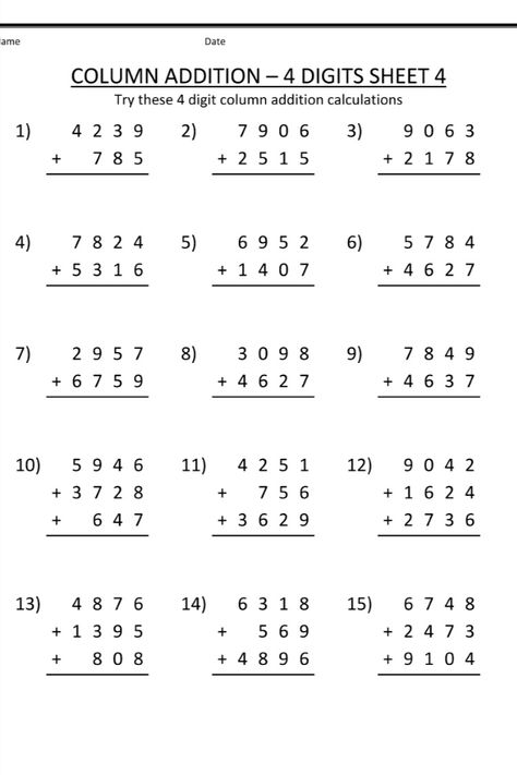 Are you looking for free Long Addition Worksheets for free? We are providing free Long Addition Worksheets for free to support parenting in this pand Math Shapesmic! #LongAdditionWorksheets #AdditionWorksheetsLong #LongAddition #AdditionWorksheets #Long #Addition #Worksheets #WorksheetSchools Long Addition Worksheets, 3rd Grade Addition Worksheets, Addition Worksheets 3rd Grade, Maths Addition Worksheets, Additional Worksheet, Column Addition, Maths Sums, Free Addition Worksheets, Kindergarten Math Worksheets Addition