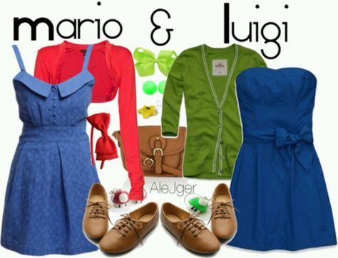 Mario Characters Inspired Outfits, Nintendo Inspired Outfits, Mario Disneybound, Mario Bounding, Super Mario Inspired Outfits, Super Mario Outfit Ideas, Mario Inspired Outfits, Mario Costume Diy, Mario Costume