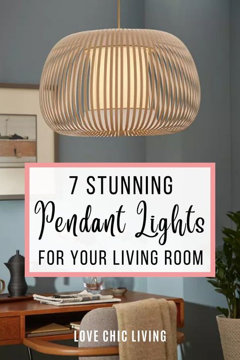 This week I'm featuring an amazing range of modern pendant light ideas for your home. Your next home renovation will look amazing topped off with a beautiful pendant light over the kitchen island, or hanging light in the hallway! Elegant, industrial and rustic—these stunning pendant lights look amazing in a wide variety of home styles. Here are 7 Modern Pendant Lights for your inspiration - have fun redecorating! Pendant Lighting For Living Room, Pendant Lighting In Living Room, Hanging Pendant Lights Living Room Ceilings, Large Pendant Lighting Living Room, Pendant Light In Living Room Corner, Pendant Light For Living Room, Bedroom Pendant Lighting Ideas, Living Room Pendant Lighting Ideas, Corner Pendant Light Living Room