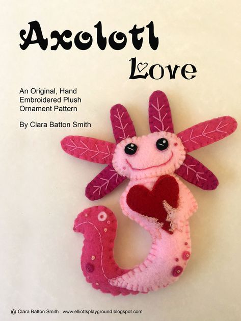 Felt Axolotl, Axolotl Birthday Party, Felt Toys Diy, Embroidered Felt, Felt Crafts, Fabric Store, Step By Step Instructions, Instant Download Etsy, Etsy Australia