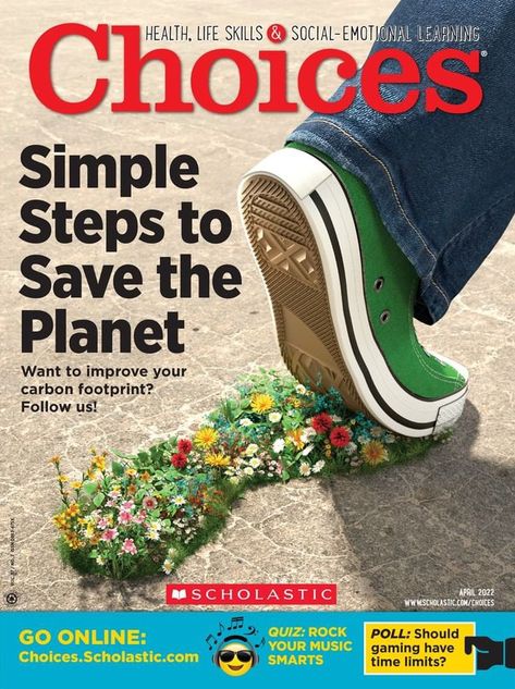 Lisa Sheehan's cover illustration for the April issue of @scholastic's Choices Magazine focuses on the subject of Carbon footprint. Illustration by LISA SHEEHAN, copyright protected. #illustration #art #coverart #editorial #magazine #choices #gogreen #ecofriendly #climatechange Footprint Illustration, Cover Illustration, Editorial Magazine, The Subject, Carbon Footprint, Editorial Illustration, Save The Planet, Funky Art, Chuck Taylor Sneakers