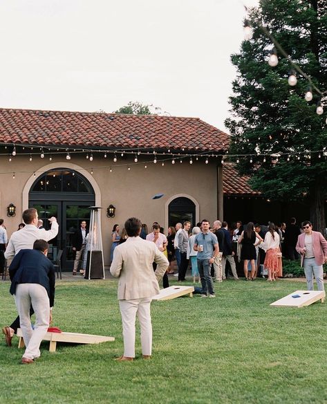 The Night Before ✨⁠ ⁠ We love helping our couples with a thoughtful and entertaining way to bring your friends and family together before the wedding day.⁠ ⁠ Often referred to as welcome receptions or rehearsal dinners, these events are great opportunities to introduce your inner circle and grow the anticipation for your wedding day.⁠ ⁠ Allison and Brett hosted their welcome reception at St. Francis Winery with heavy hors d'oeuvres, delicious wines, lawn games, live cigar rolling and a talent... Winery Rehearsal Dinner, Game Night Rehearsal Dinner, Bowling Rehearsal Dinner, Wedding Lawn Games, Regersal Dinner Game, Lakeside Rehearsal Dinner, The Night Before Rehearsal Dinner, Night Before Wedding, Lawn Games Wedding