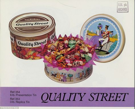 An advert for Quality Street from the 1970s. The sweets are a Christmas favourite for families across the country 70s Sweets, Quality Street Chocolates, Quality Streets Chocolates, Old Sweets, British Sweets, Millie Mackintosh, Childhood Memories 70s, Made In Chelsea, Quality Street