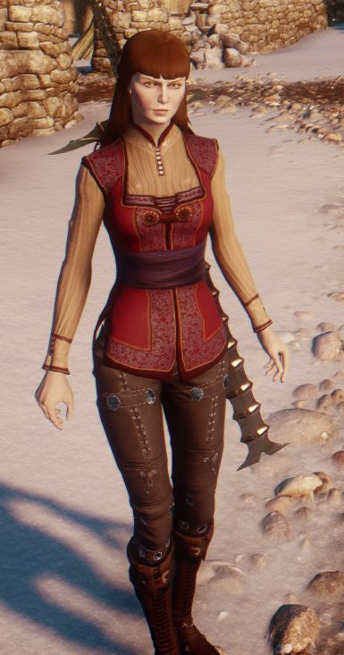 Lady Trevelyan - Pajamas mesh and texture edit at Dragon Age: Inquisition Nexus - Mods and community Free Marches Dragon Age, Dragon Age Outfits, Dragon Age Fashion, Dragon Age Inquisition Mods, Cassandra Dragon Age, Outfit Edit, Dragon Age Inquisition, Popular Games, Dragon Age