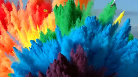 The Slow Mo Guys Combine Colored Powder and 25 Air Bags to Create Gorgeous Exploding Rainbows Color Explosion Wallpaper, Macbook Pro Colors, Explosion Wallpaper, Arts And Crafts Wallpaper, Rainbow Explosion, Holi Photo, Holi Colors, Iphone Colors, Color Explosion