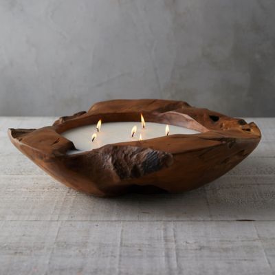 Citronella Candle, Candle Bowl, Teak Bowl, Candle Crafts Diy, Citronella Candles, Rustic Retreat, Wooden Candle, Candle Craft, Candle Business