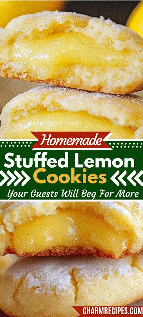 Stuffed Lemon Cookies Flourless Lemon Pixie Cookies, Lemon Meltaways Cookies, Soft Lemon Cream Cheese Cookies, Frosted Lemon Cookies, Stuffed Lemon Cookies Recipe, Lemon Cake Cookies Recipe, Soft Lemon Cookies Recipes, Lemon Stuffed Cookies, Boston Cream Cookies