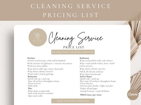 Professional Cleaning Service Pricing List,editable Pricing List,house Cleaning Template,cleaning Service Business,cleaning Service Form - Etsy Home Cleaning Price List, Cleaning Business Services Offered, Cleaning Service Names Ideas, House Cleaning Services Prices, House Cleaning Business Pricing, House Cleaning Price List, Cleaning Business Price List, Cleaning Business Ideas, Cleaning Price List