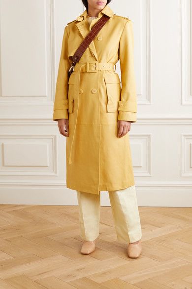 REMAIN Birger Christensen | Pirello leather trench coat | yellow coat outfit ideas | yellow coat outfit winter | trench coat outfit ideas winter |  nyfw outfit ideas |  how to wear yellow | winter shopping list | nyc fashion blogger | christie ferrari #nyfwoutfits #shoppinglist Yellow Trench Coat Outfit, Nyfw Outfits, Yellow Trench Coat, Winter Trench, Winter Shopping, Trench Coat Outfit, Yellow Coat, Birger Christensen, Faux Leather Coat