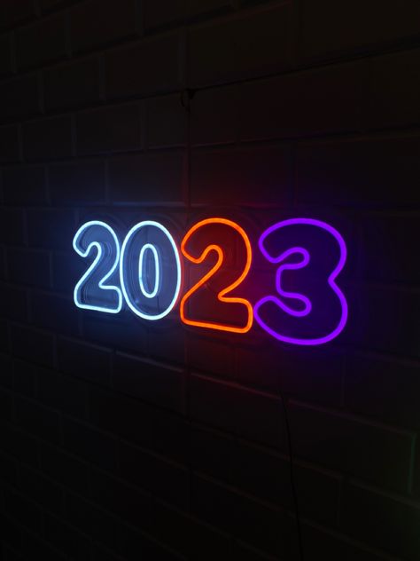 2023 Neon Lights, 2023 Neon Sign, Neon 2023, Led Wall Decor, 2023 Vision, Light Sign, Dragon Ball Gt, Led Wall, Lighted Signs