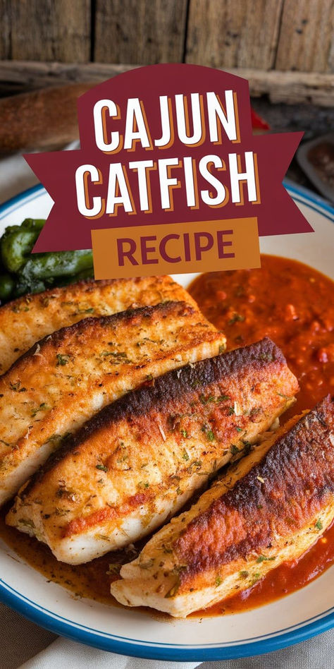 This Cajun Catfish recipe is bold, flavorful, and perfectly spiced. A quick and easy dish that brings the taste of the South to your table! Creole Catfish Recipes, Catfish Recipes Baked, Cajun Food Recipes, Cajun Catfish, Crawfish Dishes, Cajun Recipes Authentic, Catfish Recipe, Catfish Recipes, Cajun Dishes