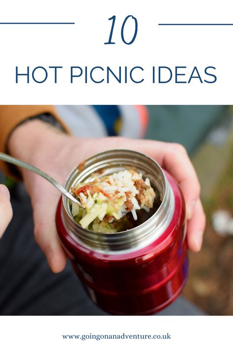 Hot Picnic Food, Cold Weather Picnic Food, Food Flask Lunch Ideas, Winter Picnic Ideas Outdoors, Hot Picnic Food Ideas, Cold Weather Picnic, Winter Picnic Food Ideas, Winter Picnic Food, Winter Picnic Ideas