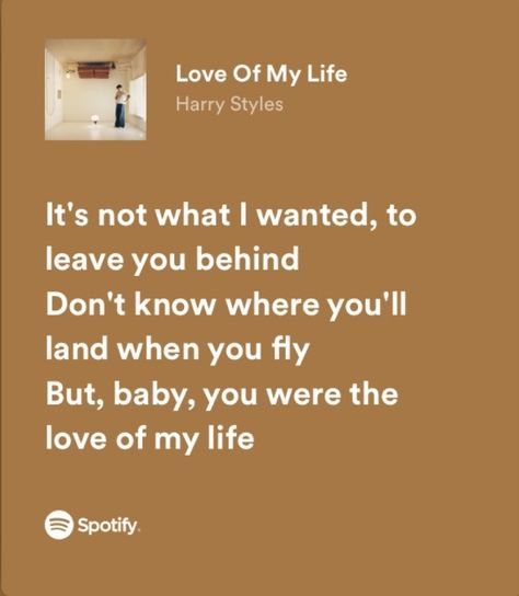 Harry Styles Love Of My Life Lyrics, Harry Styles Lyrics Spotify, Harry Atyles, Harry Quotes, 1d Lyrics, Hary Styles, Harry Styles Songs, Style Lyrics, Comfort Person