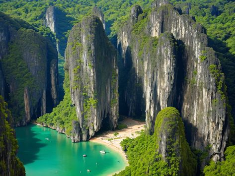 Discover Thailand's Beauty: Phang Nga Bay limestone karsts Phang Nga Bay, Inspiring Landscapes, Awe Inspiring, Thailand, Beauty