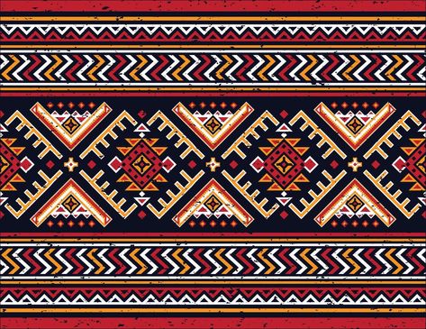 Aztec tribal geometric grunge texture. Vintage vector background. Seamless stripe pattern. Traditional ornament ethnic style. Design for textile, fabric, clothing, curtain, rug, ornament, wrapping. Aztec Clothing, Traditional Ornaments, Canvas Learning, Art Resources, Diy Resin Art, Grunge Textures, Logo Banners, Ethnic Patterns, Diy Resin