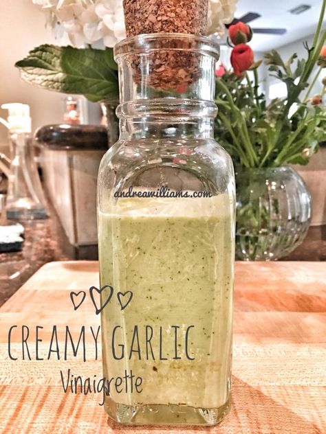 Garlic Vinaigrette Dressing Recipe, Creamy Garlic Dressing, Garlic Vinaigrette, French Vinaigrette, Vinaigrette Dressing Recipe, Summer Cooking, Vinaigrette Dressing, Homemade Salad Dressing, Gluten Free Eating