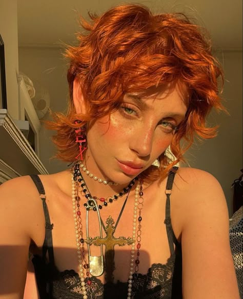 Orange Mullet, Liberty Mai, Mullet Hair, Ginger Hair, Ginger, Dye, Instagram Photos, Orange, Red