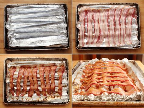 Cooking bacon for one or two people is easy: Just grab a pan and cook over moderately low heat until it's as crisp as you want it. The problem comes when you're trying to cook bacon for a crowd, which is when we switch to the oven. But what's the best way to cook bacon in the oven? I tested four common methods, then compared the results. Bacon For A Crowd, Bake Bacon, Oven Baked Bacon, Bacon In The Oven, How To Make Bacon, Easy Bacon, Cooking Bacon, Baked Bacon, Best Oven