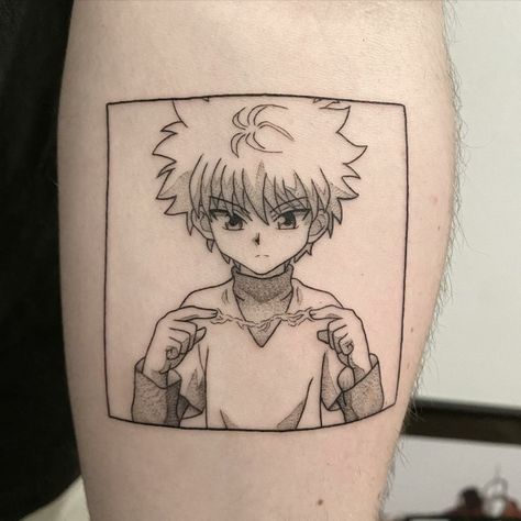 Killua Tattoo, Anime Tats, Dbz Tattoo, Hunter Tattoo, Tattoo Anime, Manga Tattoo, One Piece Tattoos, Naruto Tattoo, Anime Tattoo