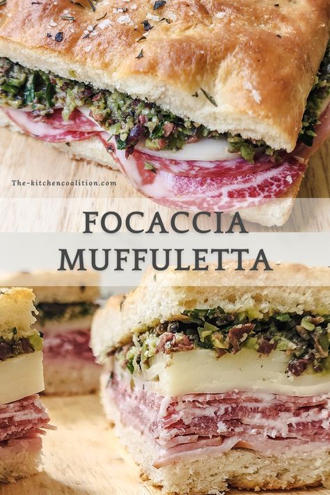 Sandwitch bread meats Classic Italian Sandwich, Filling Sandwich Ideas, Focaccia Sandwich Bread Recipe, Mini Muffelata Sandwiches, Muffuletta Bread Recipe, Olive Loaf Sandwich, Focaccia Sandwich Bread, Artisan Bread Sandwich Ideas, Olive Loaf Meat