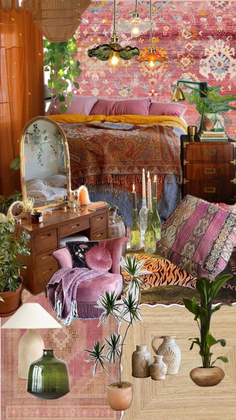 Iris Apfel Apartment, Feminine Eclectic Botanical, Feminine Eclectic Botanical Style, Eclectic Grandma Aesthetic, Gen Z Interior Design, Eclectic Maximalism Living Room, Green Wall Bedroom, Maximalism Living Room, Grandma Aesthetic