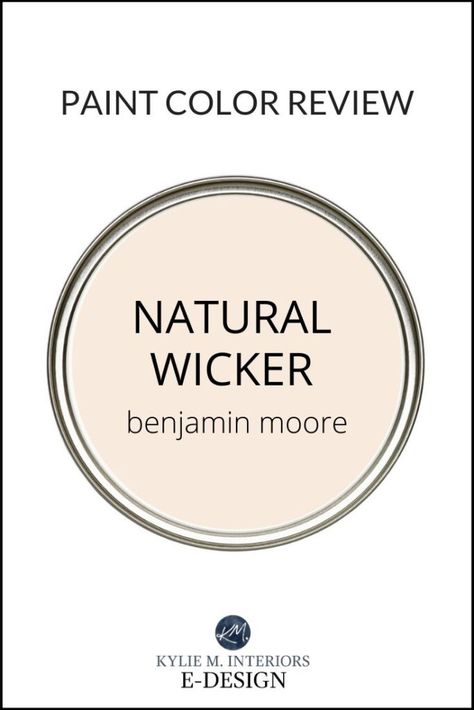 Benjamin Moore Natural Wicker OC-1: Paint Color Review - Kylie M Interiors Natural Wicker Benjamin Moore, Bone White Benjamin Moore, Benjamin Moore Natural Wicker, Benjamin Moore Bathroom, Benjamin Moore Kitchen, Benjamin Moore Cloud White, Kylie M Interiors, Warm Neutral Paint Colors, Outside House Colors