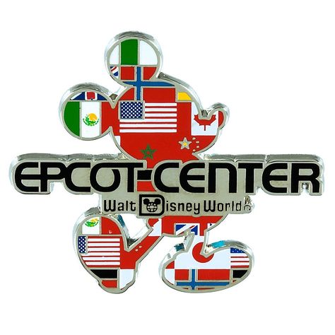 Disney Pin Collections, Mickey Mouse Silhouette, Mouse Silhouette, Epcot Center, Center Logo, Logo Pin, Diy Disney, Disney Figurines, Disney Side