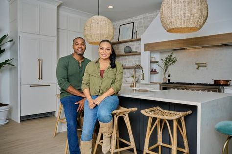 Egypt and Mike reimagined their Rock the Block home with on-trend coastal style and elegant details meant to evoke Charleston’s history. Egypt Sherrod Style, Hgtv Rock The Block, The Block Kitchen, Egypt Sherrod, Rock The Block, Dining Room Renovation, Mike Jackson, Charleston Style, Arizona House