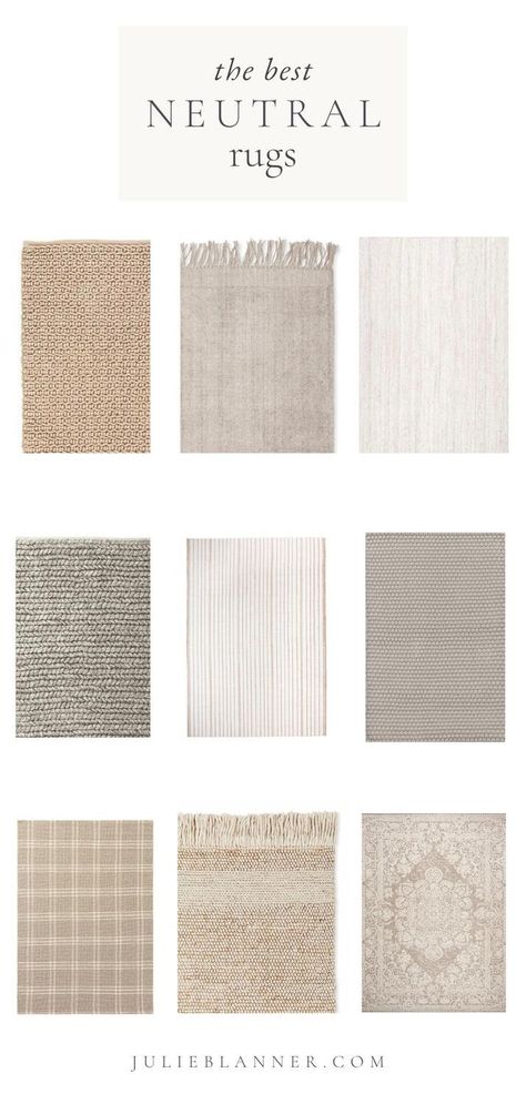 Rug Combinations, Neutral Rugs Bedroom, Rug Under Table, Neutral Family Room, Neutral Rug Living Room, Dinning Room Rug, Family Room Rug, Neutral Dining Room, Julie Blanner