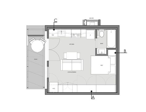 Garage Conversions Los Angeles Accessory Dwelling Units - Granny Flats Garage Conversion Floor Plans, Garage Bedroom Conversion, Garage Conversion Granny Flat, Garage Conversion Ideas, Granny Flat Plans, Adu Ideas, Garage Apartment Floor Plans, Backyard Garage, Garage Guest House