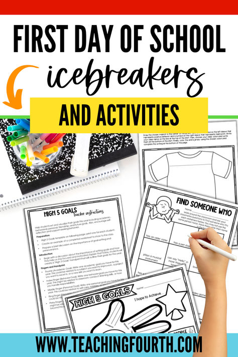 Find 8 fun and simple icebreaker and back to school activities that will engage and excite your students and help build a classroom community from day one. Use these activities the first day of school or the first week of school to get to know your students and set the tone for a great school year. School Icebreakers, All About Me Activities, About Me Activities, First Week Of School, First Day Of School Activities, Icebreakers, Upper Elementary Classroom, Classroom Community, Ice Breakers