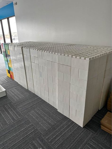 Lego Floor Pattern, Giant Lego Creations, Big Lego Blocks Ideas, Giant Lego Blocks, Giant Building Blocks, Lego Blocks, Lego Brick, Lego