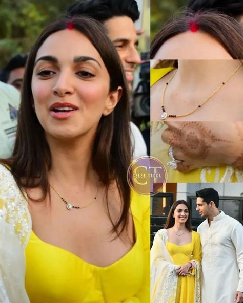 Kiara Mangalsutra, Kiara Advani Mangalsutra, Celebrity Mangalsutra Designs, Simple Mangalsutra Design, Modern Mangalsutra Designs Gold, Modern Mangalsutra Designs, Modern Mangalsutra, Mangal Sutra, Mangalsutra Chain