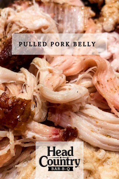 Pulled Pork Belly is so tender. This seasoned meat will have you coming back for more. Try this pulled pork belly recipe the next time you grill pork belly. Grill Pork Belly, Head Country Bbq Sauce Recipe, Pork Belly Bbq, Pork Belly Marinade, Bbq Seasoning Recipe, Recipes For Bbq, Bbq Pulled Pork Slow Cooker, Country Bbq, Best Bbq Recipes