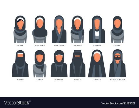 Hijab In Islam, Hijab Types, Muslim Veil, Types Of Veils, Al Amira, Hijab Wedding Dress, Modest Fashion Hijab, Instant Hijab, Hijab Styles