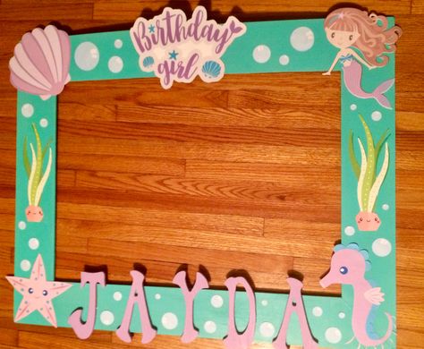 Cake Mermaid, Party Photo Frame, Mermaid Theme Birthday Party, Birthday Photo Frame, Mermaid Theme Birthday, Mermaid Theme, Party Photo, Theme Birthday, Mermaid Birthday